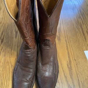 Lucchese Ostrich Leg Cowboy Boots Size 12
